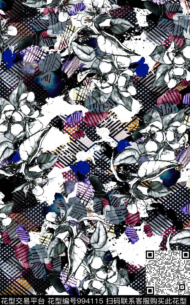 民族风抽象几何数码印花华亿平台下载（图片编号: 994115） - 瓦栏（Walan）