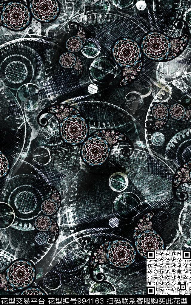 民族风抽象几何数码印花华亿平台下载（图片编号: 994163） - 瓦栏（Walan）