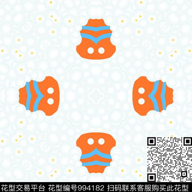 卡通动物可爱泡泡数码印花华亿平台下载（图片编号: 994182） - 瓦栏（Walan）