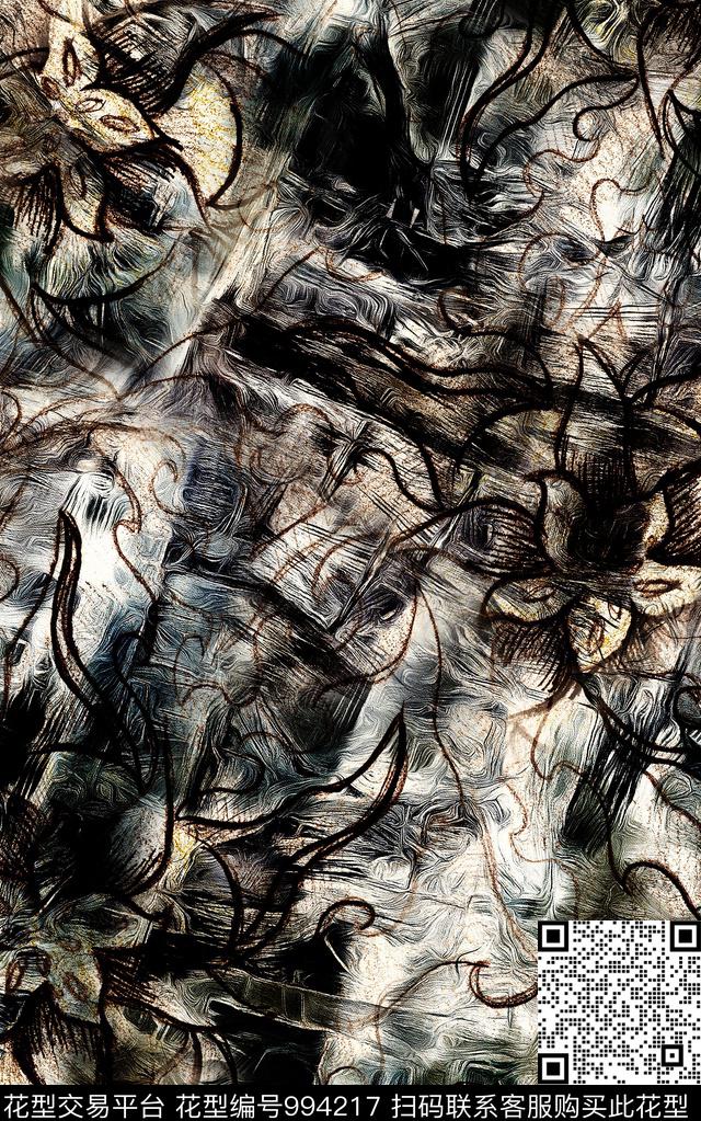 民族风抽象几何数码印花华亿平台下载（图片编号: 994217） - 瓦栏（Walan）