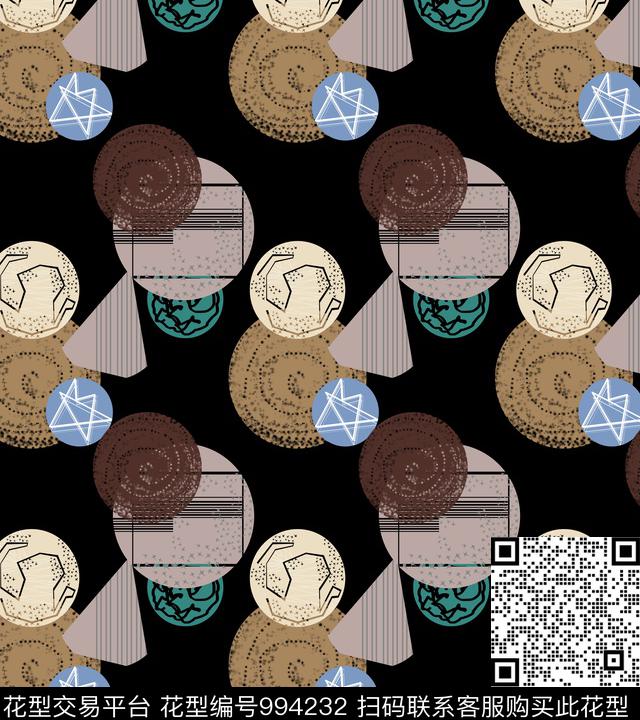 抽象几何星空数码印花华亿平台下载（图片编号: 994232） - 瓦栏（Walan）