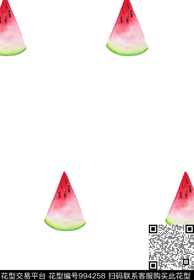 西瓜水果水彩花卉数码印花华亿平台下载（图片编号: 994258） - 瓦栏（Walan）