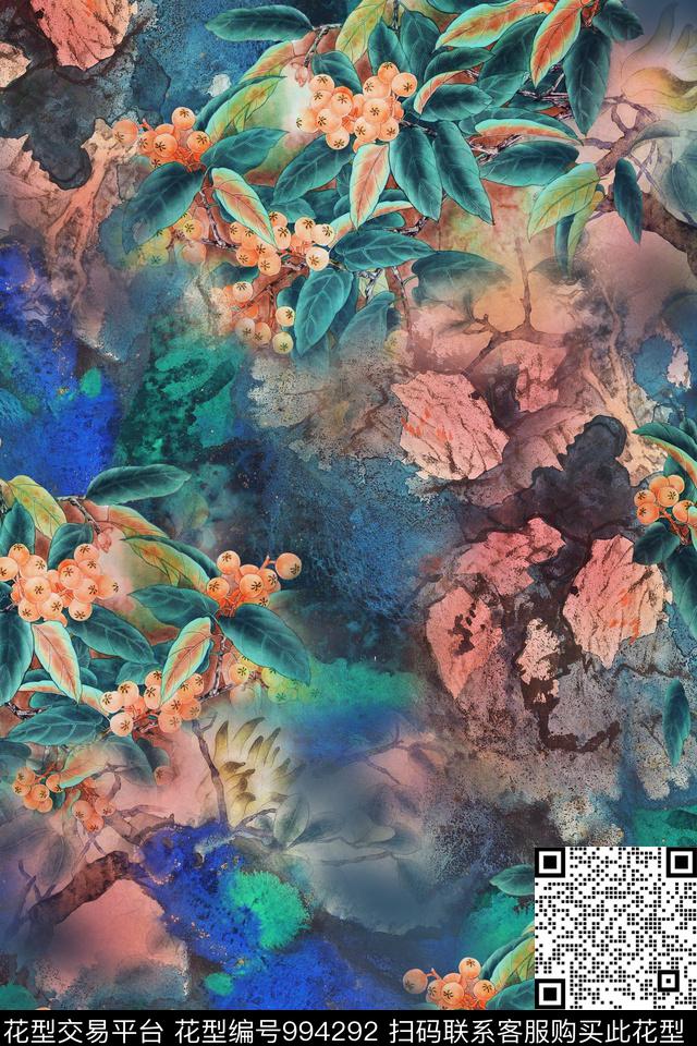 数码华亿平台中老年花满版散花数码印花华亿平台下载（图片编号: 994292） - 瓦栏（Walan）