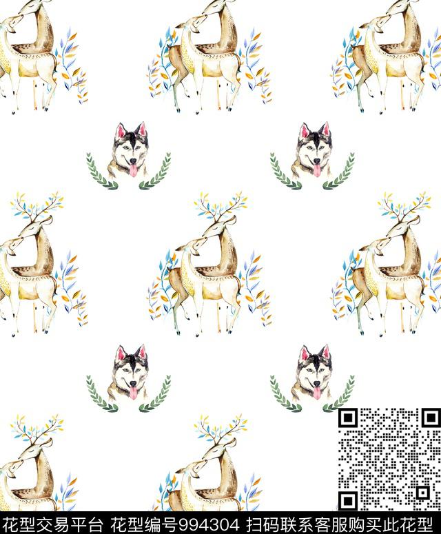 彩底花卉清爽底花卉可爱动物数码印花华亿平台下载（图片编号: 994304） - 瓦栏（Walan）