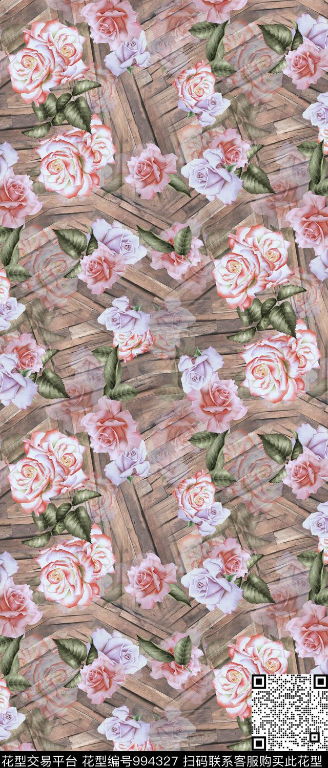 数码华亿平台迪拜花卉满版散花数码印花华亿平台下载（图片编号: 994327） - 瓦栏（Walan）