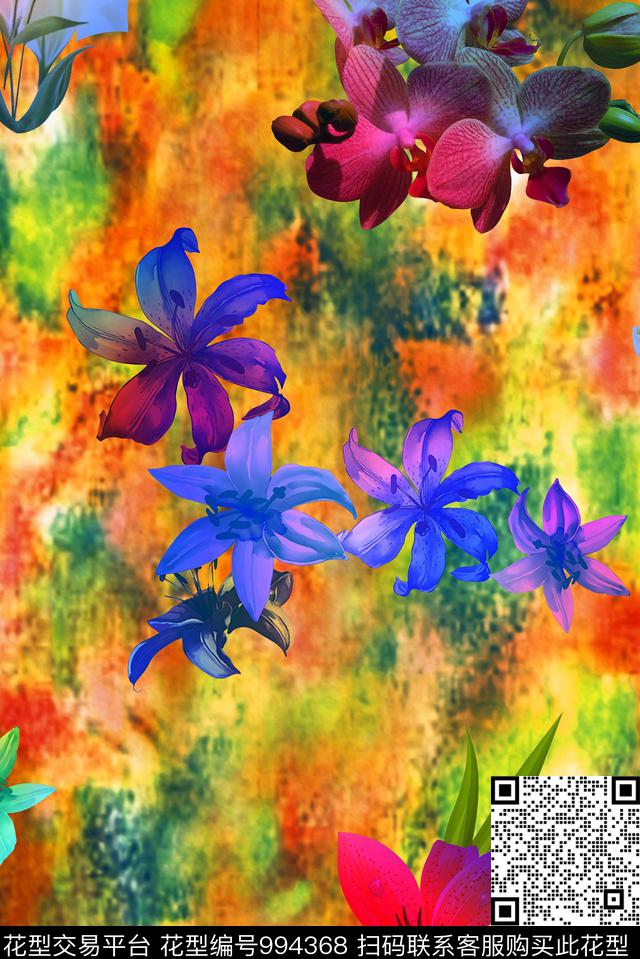 数码华亿平台花卉女装数码印花华亿平台下载（图片编号: 994368） - 瓦栏（Walan）