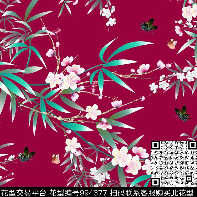 数码华亿平台创意手绘花卉数码印花华亿平台下载（图片编号: 994377） - 瓦栏（Walan）