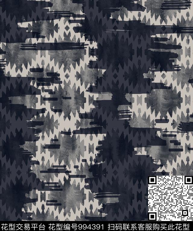 衬衫抽象几何传统印花华亿平台下载（图片编号: 994391） - 瓦栏（Walan）