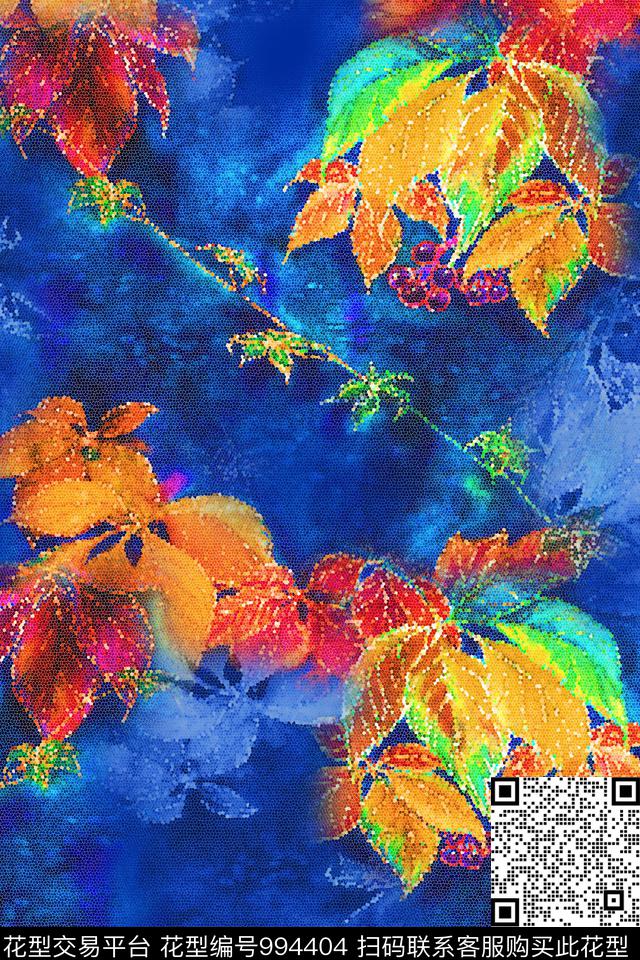 抽象花卉中老年华亿平台香云纱华亿平台数码印花华亿平台下载（图片编号: 994404） - 瓦栏（Walan）
