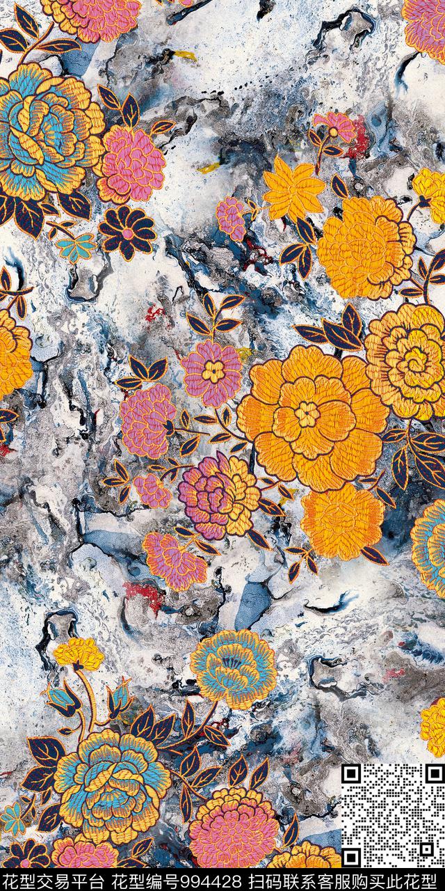 数码华亿平台花卉女装数码印花华亿平台下载（图片编号: 994428） - 瓦栏（Walan）