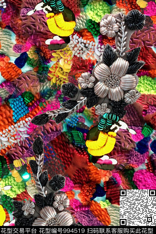 休闲几何纹理数码印花华亿平台下载（图片编号: 994519） - 瓦栏（Walan）