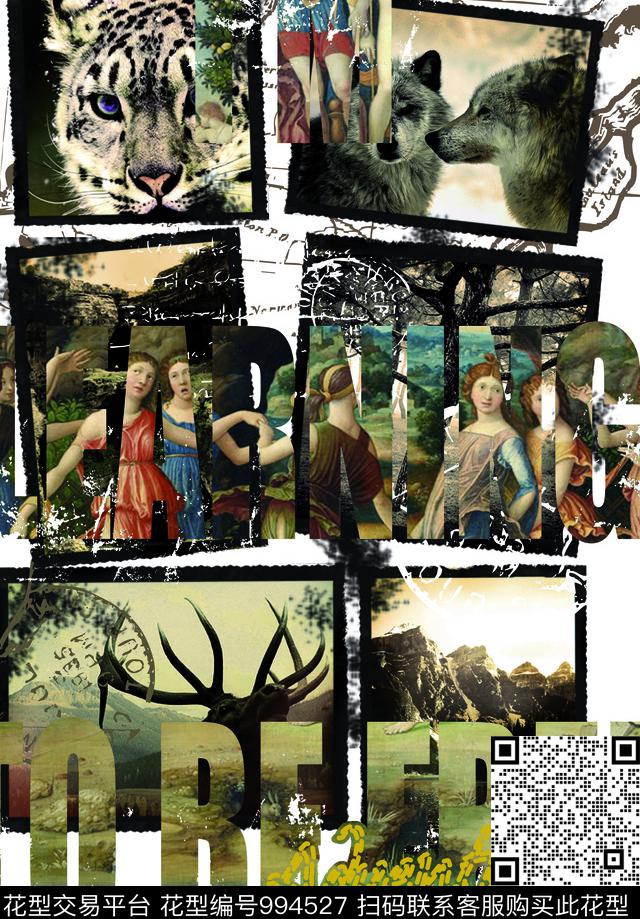 数码华亿平台鹿字母数码印花华亿平台下载（图片编号: 994527） - 瓦栏（Walan）