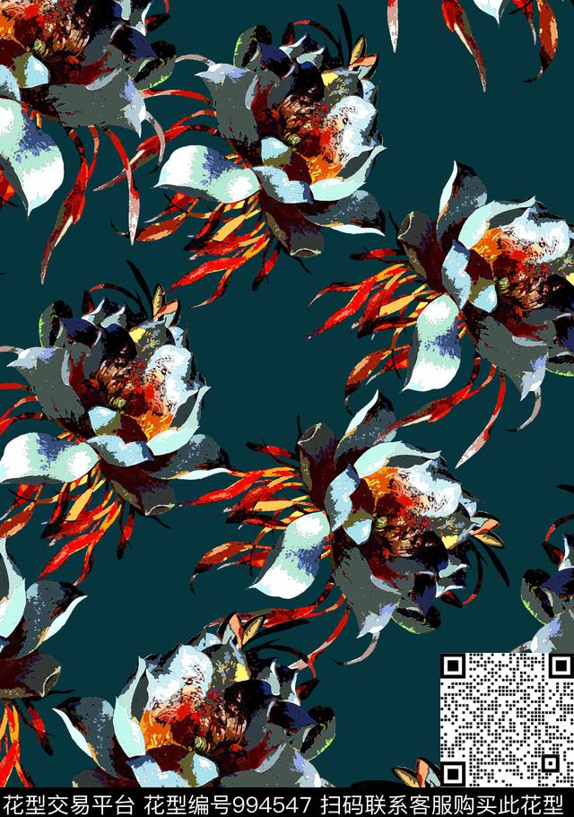 数码华亿平台彩底花卉花卉数码印花华亿平台下载（图片编号: 994547） - 瓦栏（Walan）