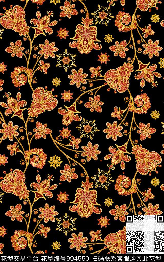 民族风抽象几何数码印花华亿平台下载（图片编号: 994550） - 瓦栏（Walan）