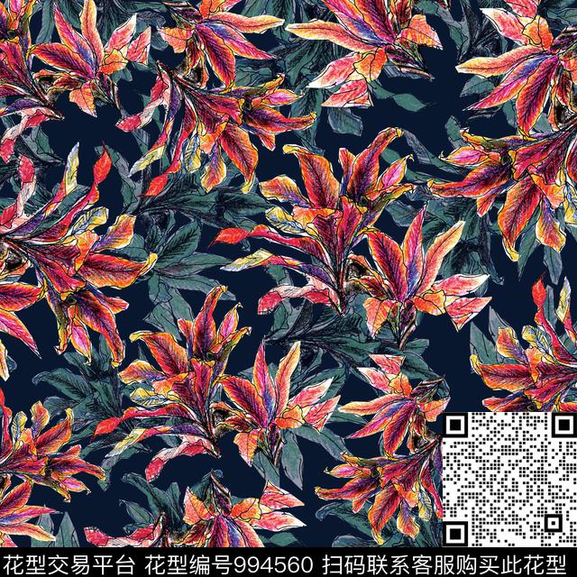 数码华亿平台花卉大牌风数码印花华亿平台下载（图片编号: 994560） - 瓦栏（Walan）