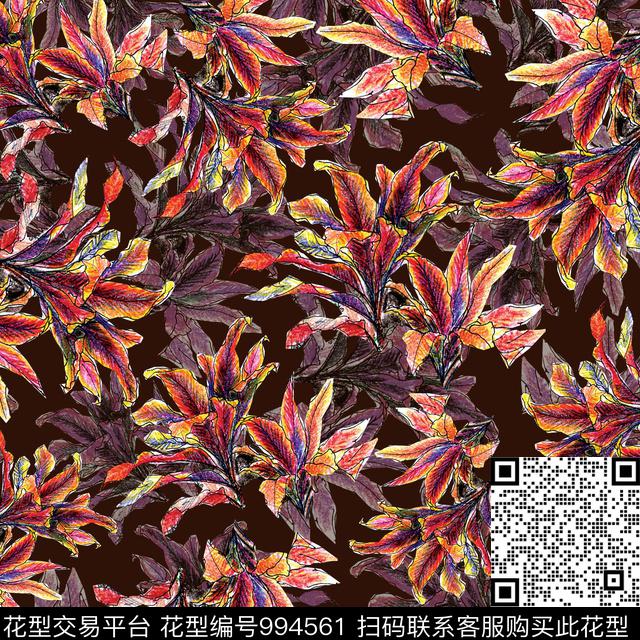 数码华亿平台花卉大牌风数码印花华亿平台下载（图片编号: 994561） - 瓦栏（Walan）