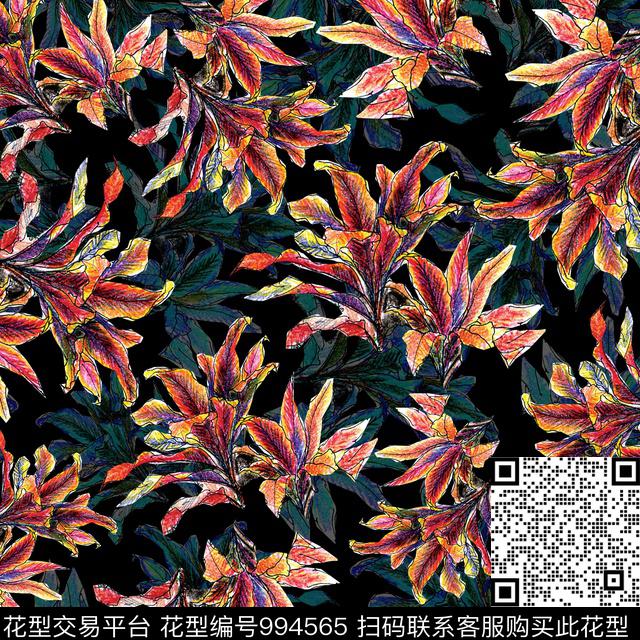 数码华亿平台花卉大牌风数码印花华亿平台下载（图片编号: 994565） - 瓦栏（Walan）