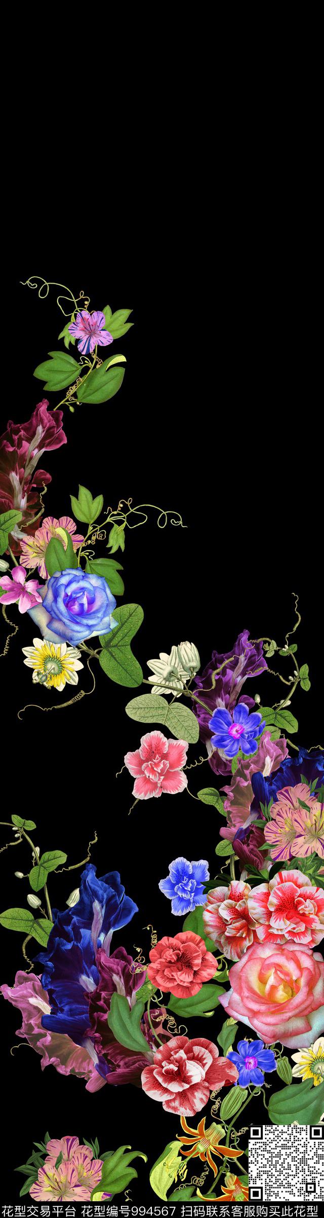 数码华亿平台中老年花定位花数码印花华亿平台下载（图片编号: 994567） - 瓦栏（Walan）