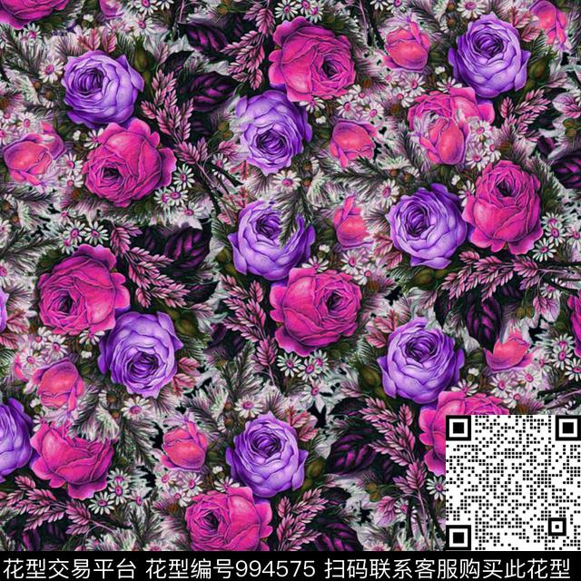 数码华亿平台花卉大牌风数码印花华亿平台下载（图片编号: 994575） - 瓦栏（Walan）