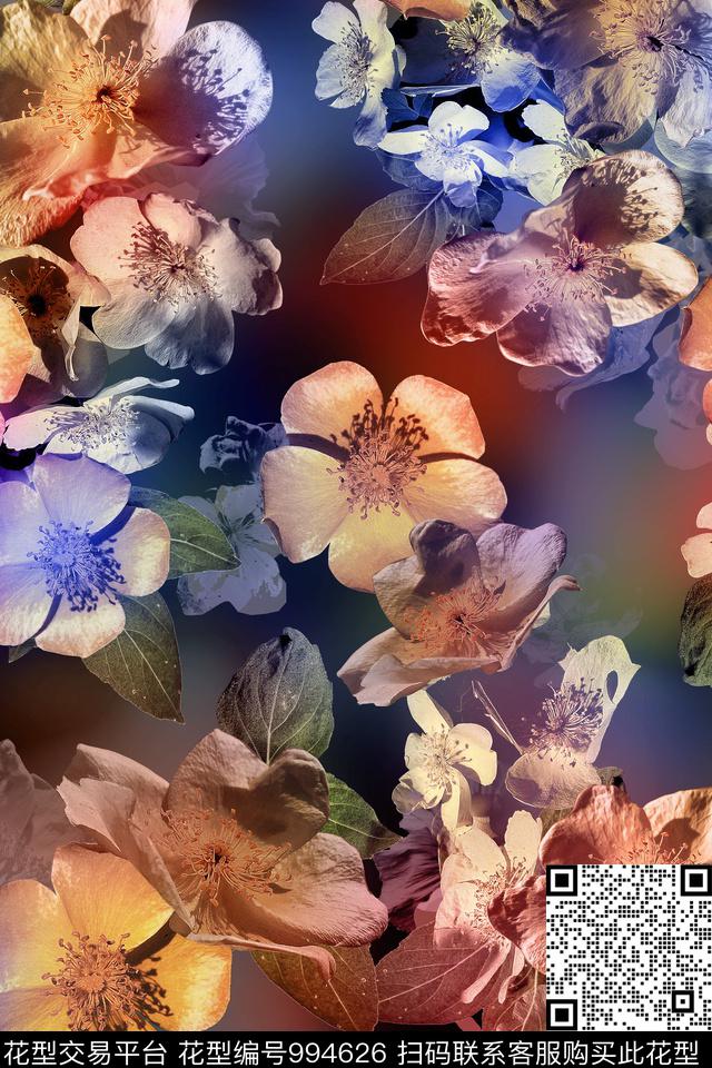 数码华亿平台中老年花满版散花数码印花华亿平台下载（图片编号: 994626） - 瓦栏（Walan）