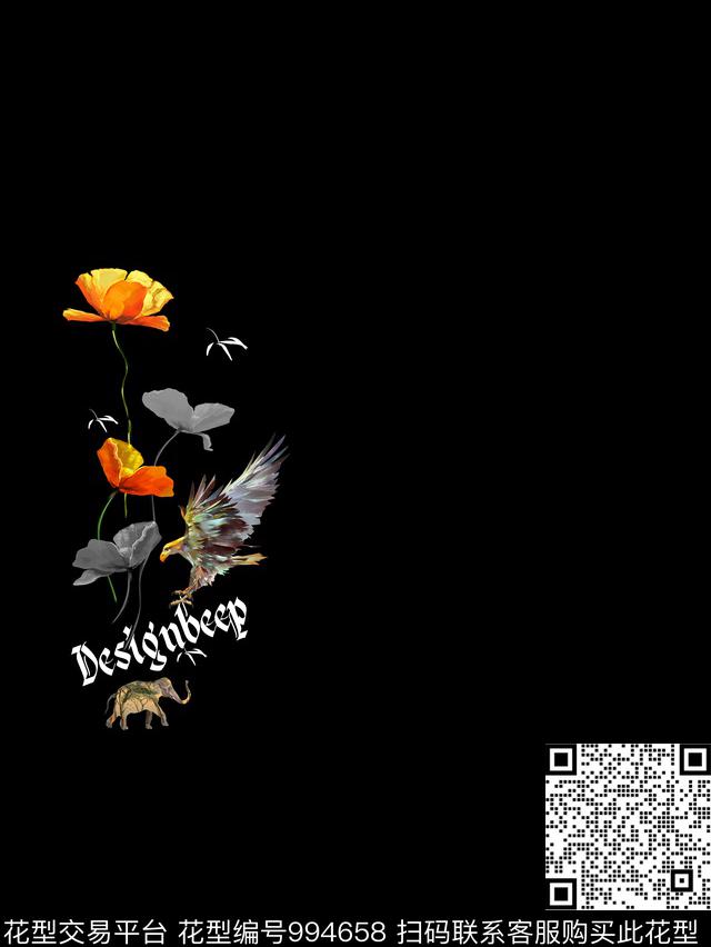 鸟艺术创意数码印花华亿平台下载（图片编号: 994658） - 瓦栏（Walan）