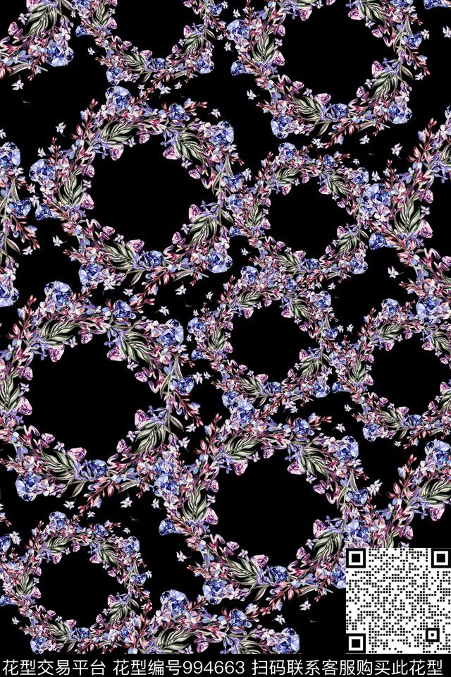数码华亿平台花卉大牌风数码印花华亿平台下载（图片编号: 994663） - 瓦栏（Walan）
