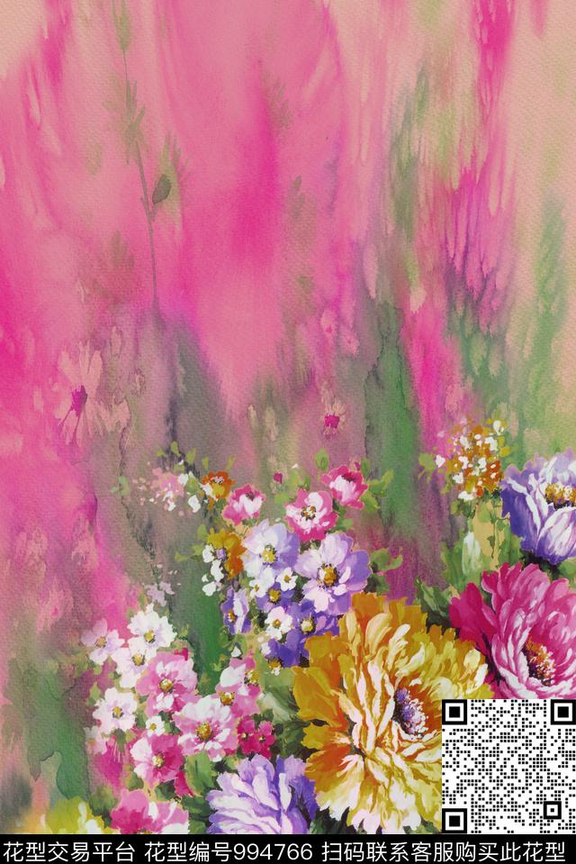 数码华亿平台花卉定位花数码印花华亿平台下载（图片编号: 994766） - 瓦栏（Walan）