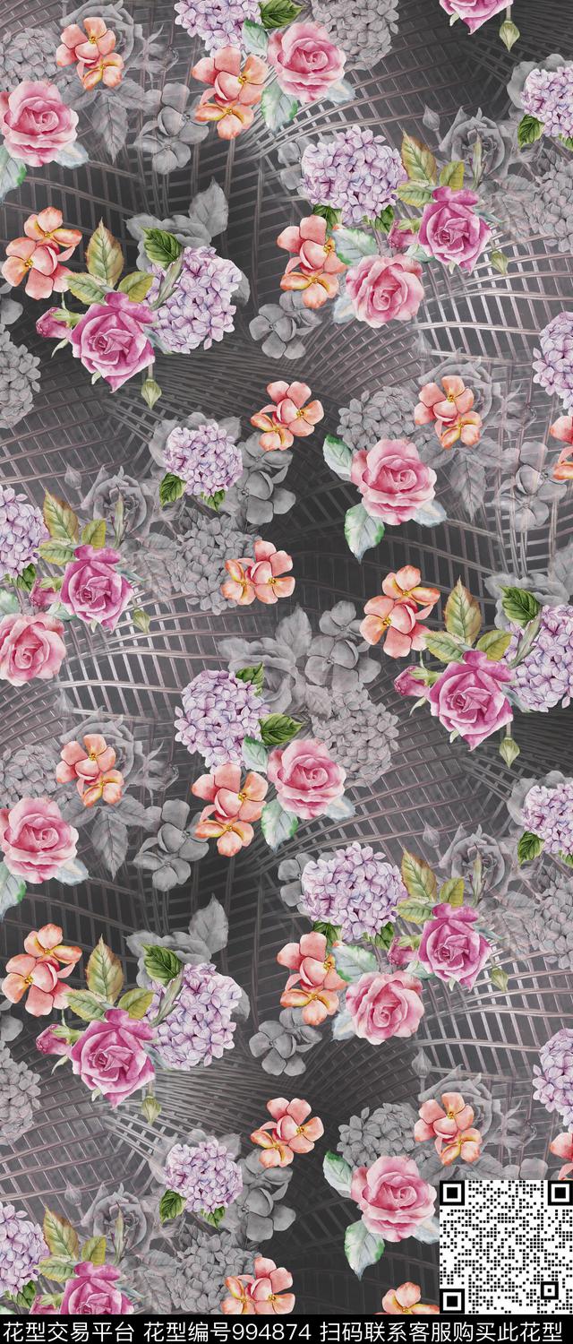 小碎花花卉满版散花数码印花华亿平台下载（图片编号: 994874） - 瓦栏（Walan）