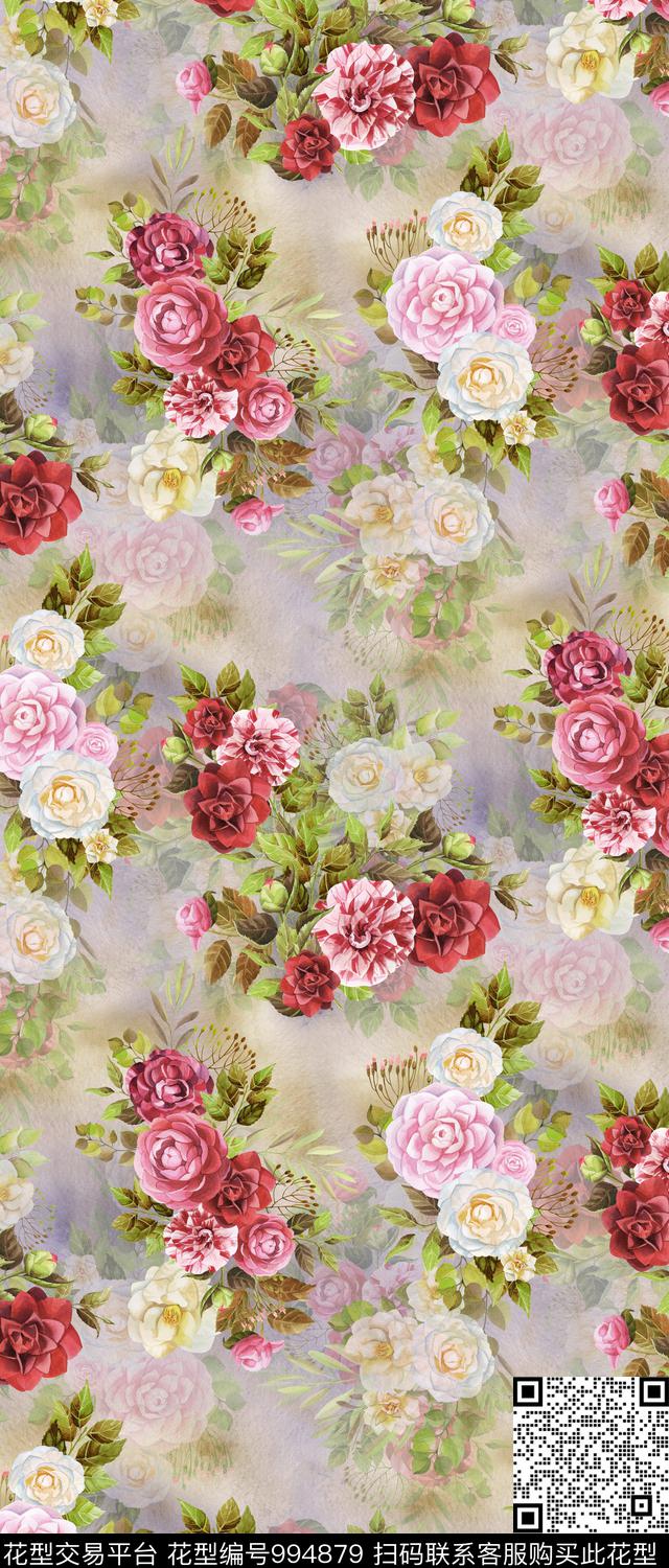 小碎花花卉满版散花数码印花华亿平台下载（图片编号: 994879） - 瓦栏（Walan）