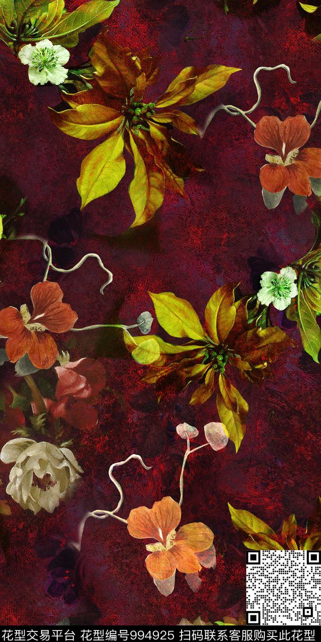 数码华亿平台花卉女装数码印花华亿平台下载（图片编号: 994925） - 瓦栏（Walan）