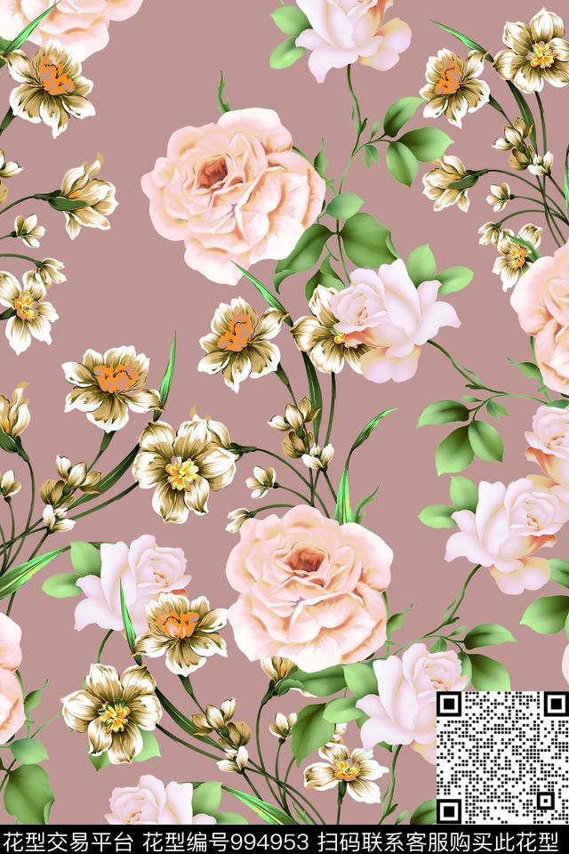 数码华亿平台花卉女装数码印花华亿平台下载（图片编号: 994953） - 瓦栏（Walan）