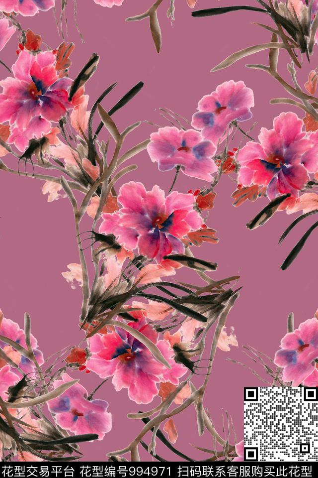 数码华亿平台女装红花数码印花华亿平台下载（图片编号: 994971） - 瓦栏（Walan）