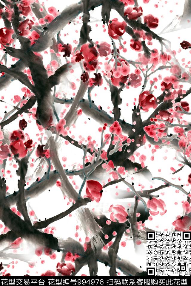 数码华亿平台素雅梅花数码印花华亿平台下载（图片编号: 994976） - 瓦栏（Walan）