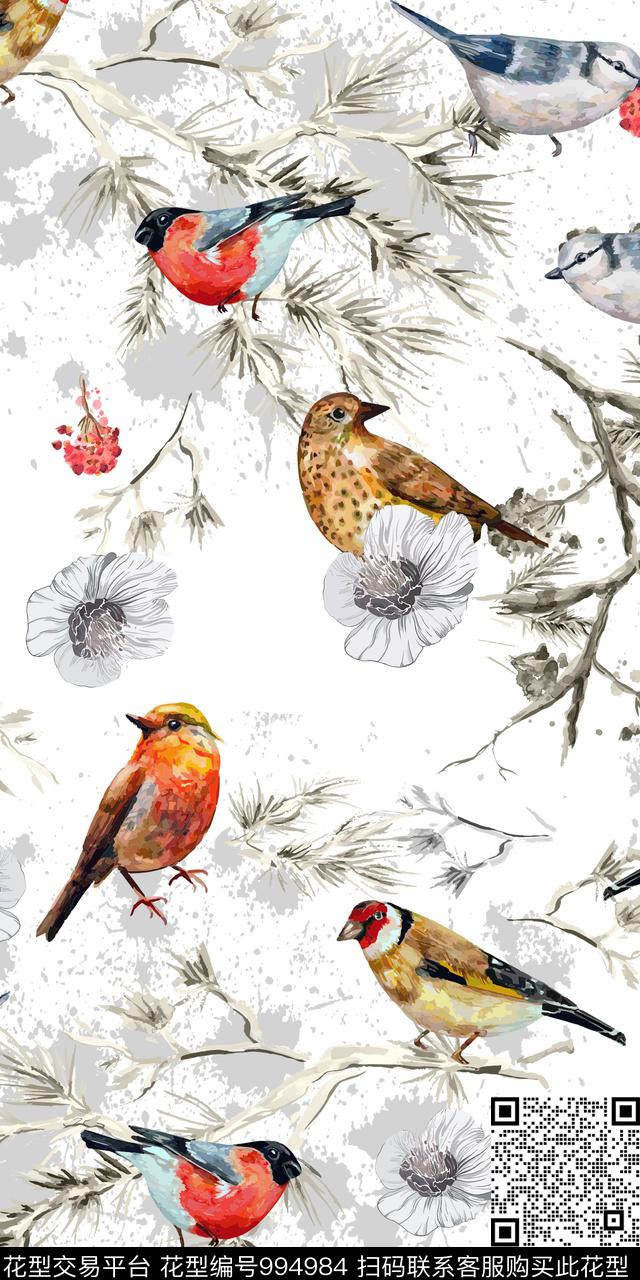 鸟数码华亿平台花卉数码印花华亿平台下载（图片编号: 994984） - 瓦栏（Walan）
