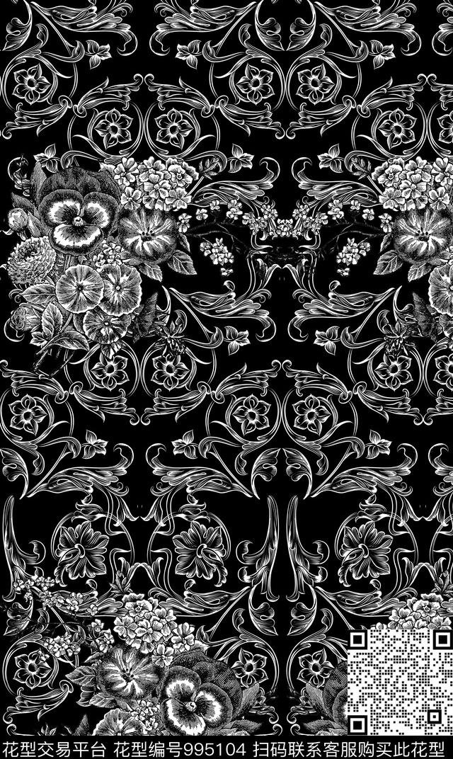 男装黑白华亿平台欧洲数码印花华亿平台下载（图片编号: 995104） - 瓦栏（Walan）