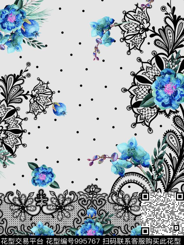 民族风小碎花手绘花卉数码印花华亿平台下载（图片编号: 995767） - 瓦栏（Walan）