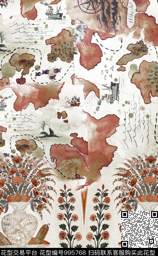数码华亿平台民族风定位花数码印花华亿平台下载（图片编号: 995768） - 瓦栏（Walan）