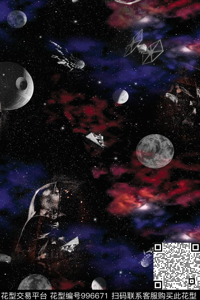 男装星空星球大战数码印花华亿平台下载（图片编号: 996671） - 瓦栏（Walan）