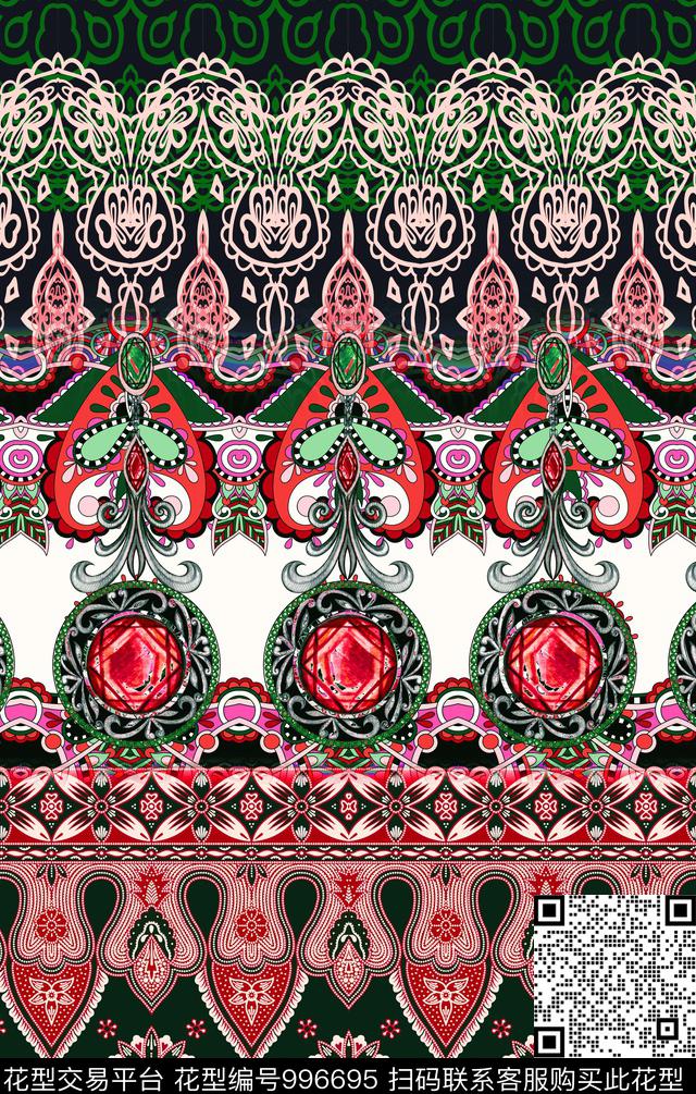 数码华亿平台民族风波西米亚数码印花华亿平台下载（图片编号: 996695） - 瓦栏（Walan）