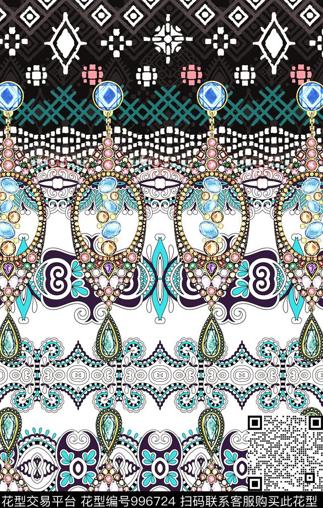 数码华亿平台民族风波西米亚数码印花华亿平台下载（图片编号: 996724） - 瓦栏（Walan）