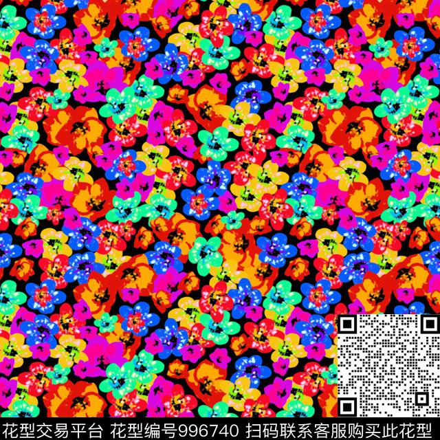 数码华亿平台花卉女装数码印花华亿平台下载（图片编号: 996740） - 瓦栏（Walan）