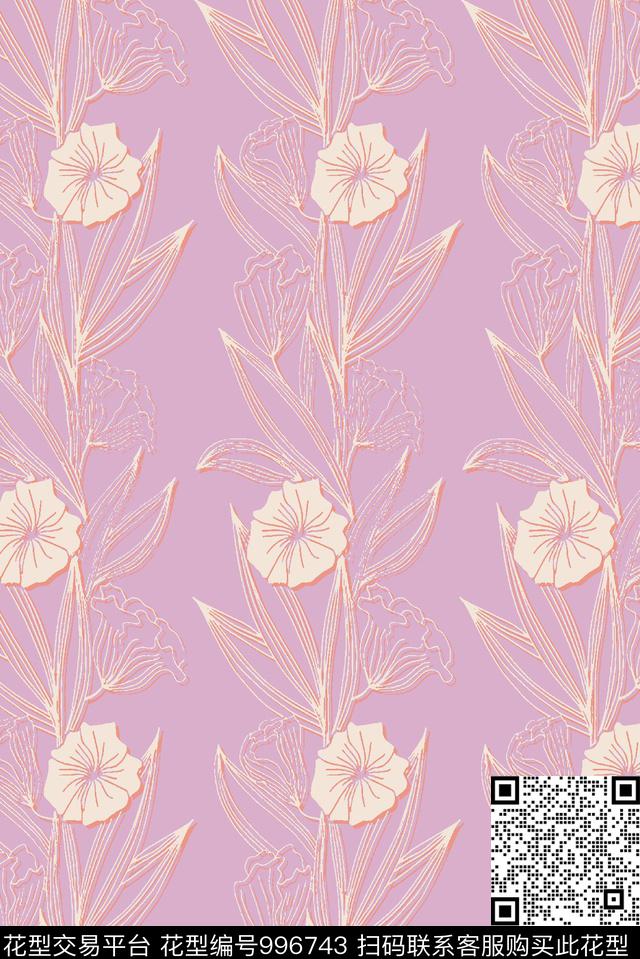花卉女装大牌风传统印花华亿平台下载（图片编号: 996743） - 瓦栏（Walan）