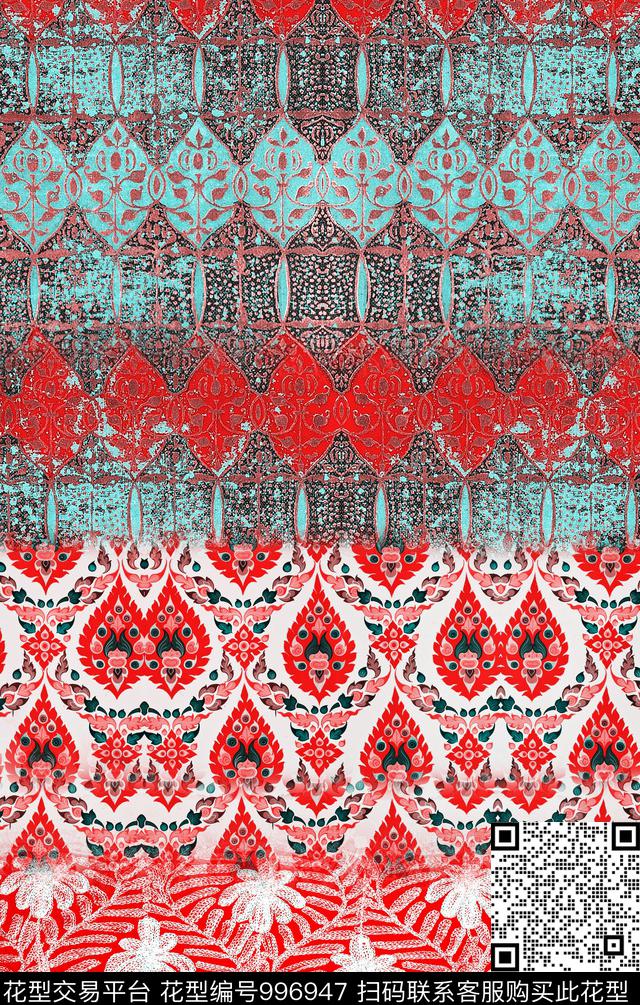 数码华亿平台民族风波西米亚数码印花华亿平台下载（图片编号: 996947） - 瓦栏（Walan）