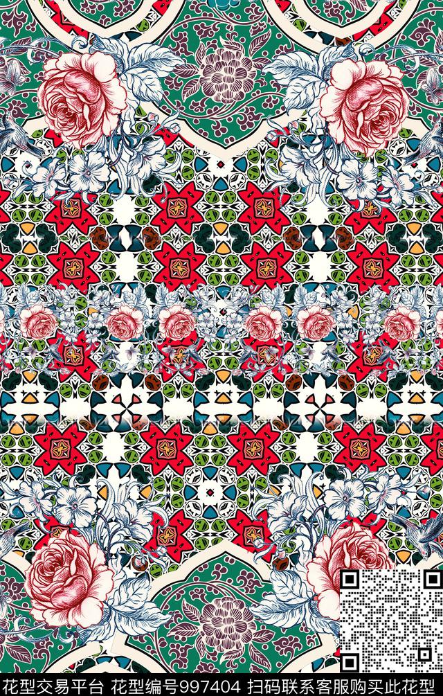 数码华亿平台民族风波西米亚数码印花华亿平台下载（图片编号: 997404） - 瓦栏（Walan）