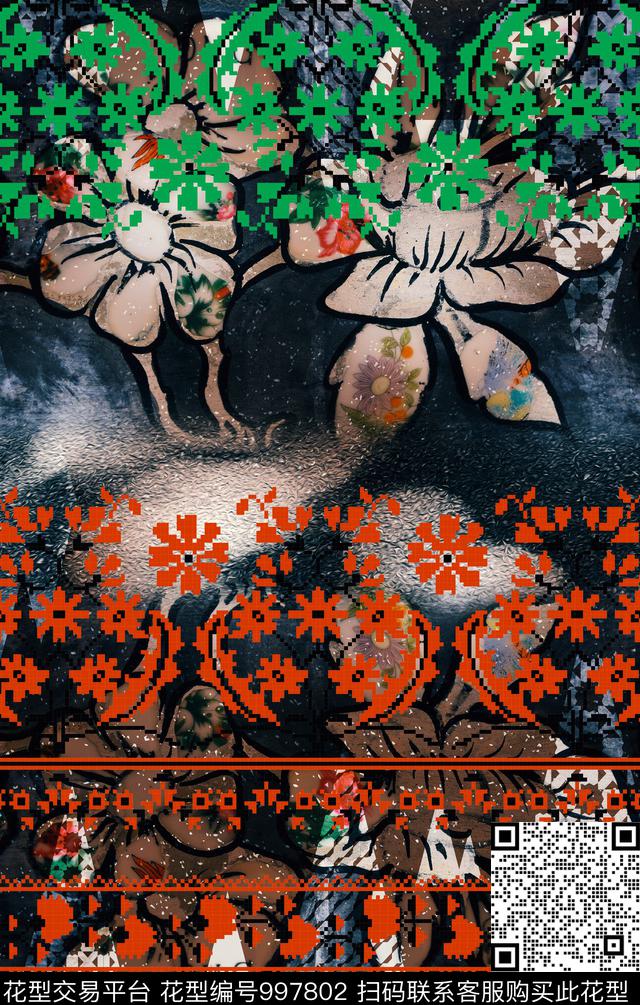 数码华亿平台民族风波西米亚数码印花华亿平台下载（图片编号: 997802） - 瓦栏（Walan）