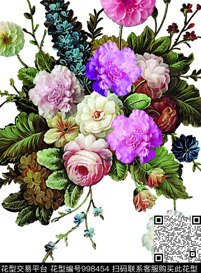 鲜花数码华亿平台树枝数码印花华亿平台下载（图片编号: 998454） - 瓦栏（Walan）