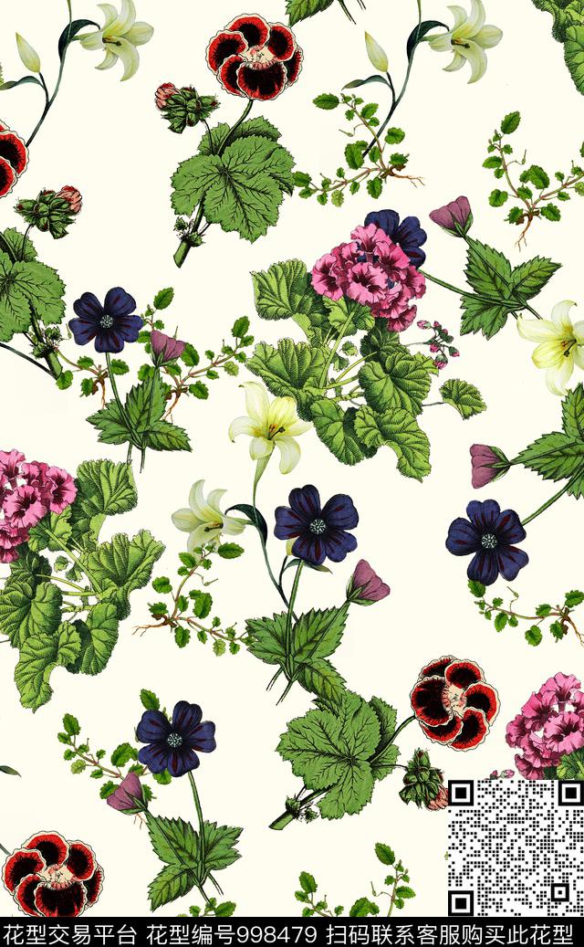 植物花卉泳装数码印花华亿平台下载（图片编号: 998479） - 瓦栏（Walan）