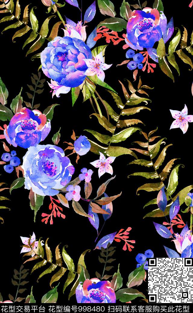 植物花卉泳装数码印花华亿平台下载（图片编号: 998480） - 瓦栏（Walan）