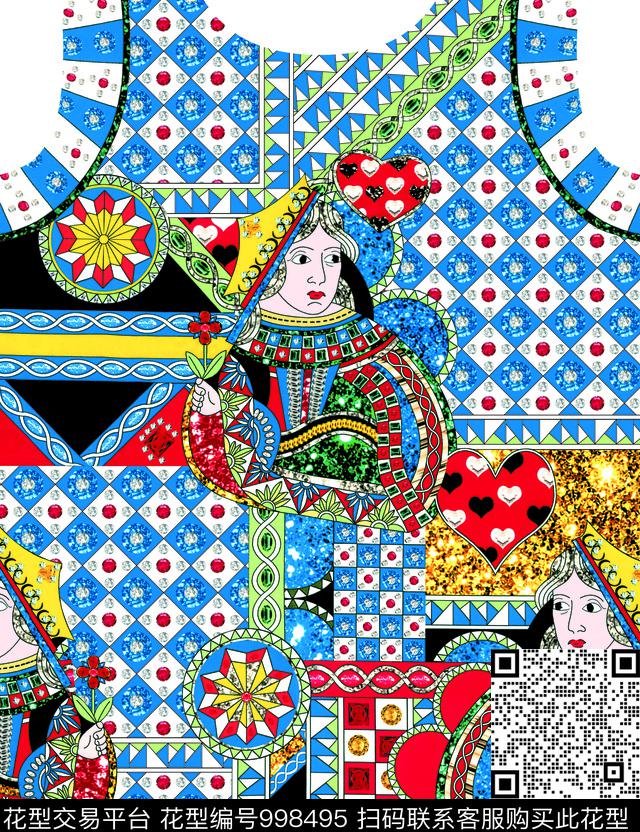 抽象女装定位花传统印花华亿平台下载（图片编号: 998495） - 瓦栏（Walan）