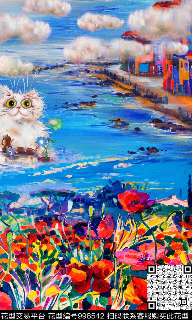 油画华亿平台定位花风景景观数码印花华亿平台下载（图片编号: 998542） - 瓦栏（Walan）